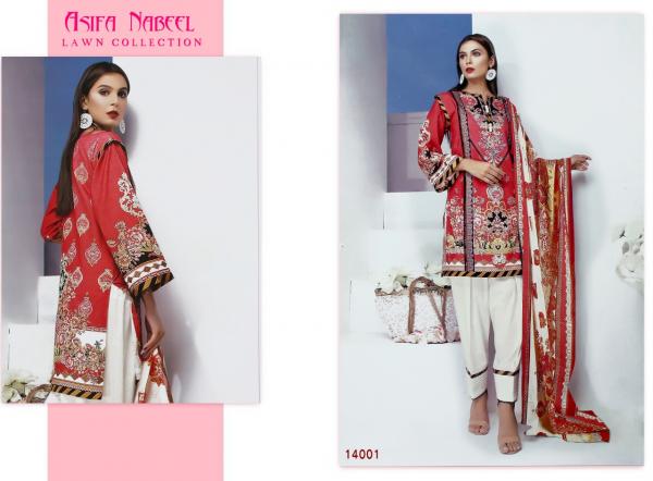 Asifa Nabeel Lawn Collection 14001-14008 Series 