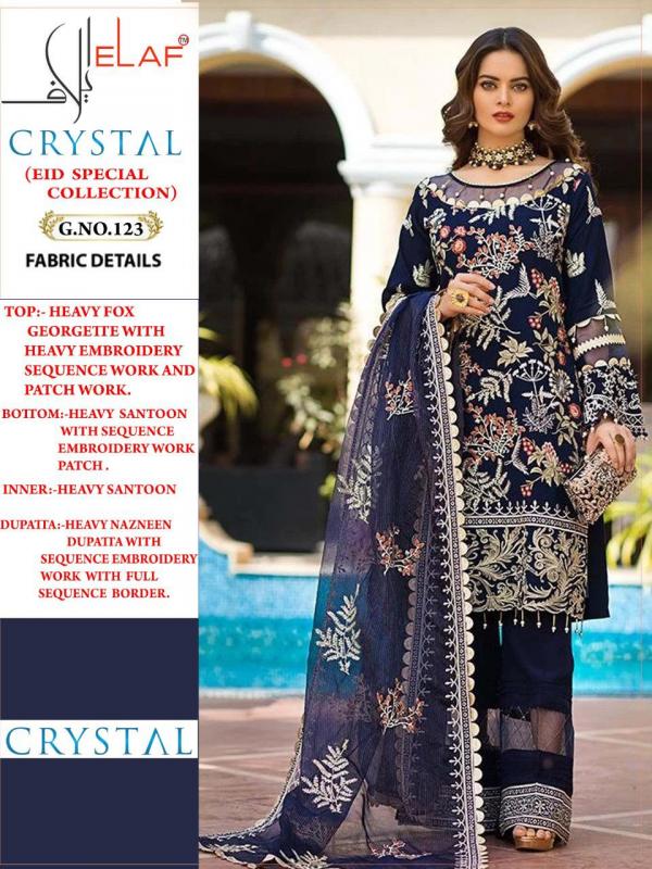 Galaxy Fab Elaf Eid Collection Crystal 123 Salwar Kameez  