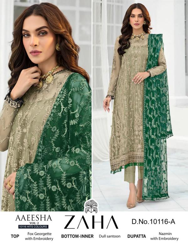 Zaha Aaeesha Vol-2 10116 Colors  