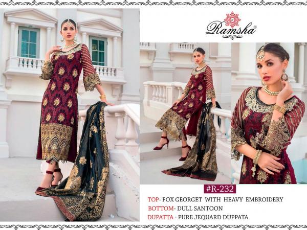 Ramsha 232 Maroon Salwar Kameez 