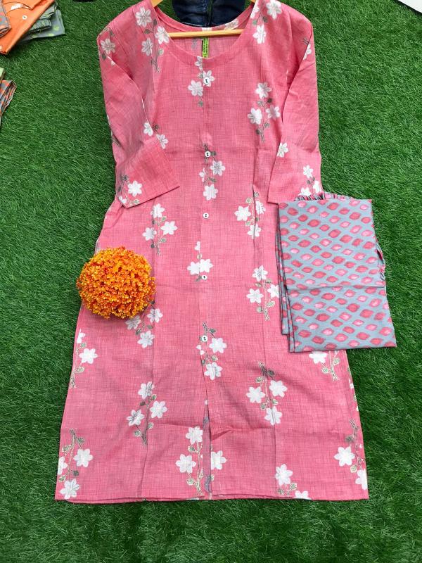 Non Catalog Jaipuri Cotton Kurtis With Pant  