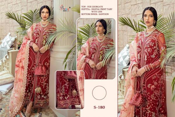 Shree Fabs S-180 Red Net Salwar Kameez 