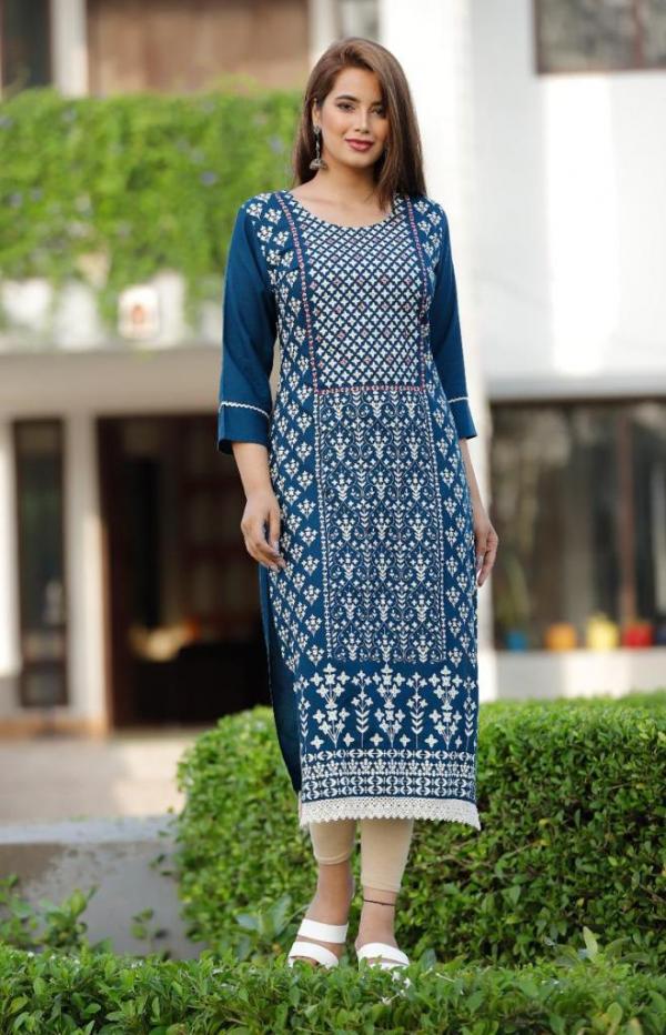 Non Catalog Jaipuri Block Print With Hand Work Kurtis  