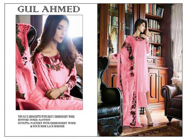 Gul Ahmad Passion Pink Salwar Suits  