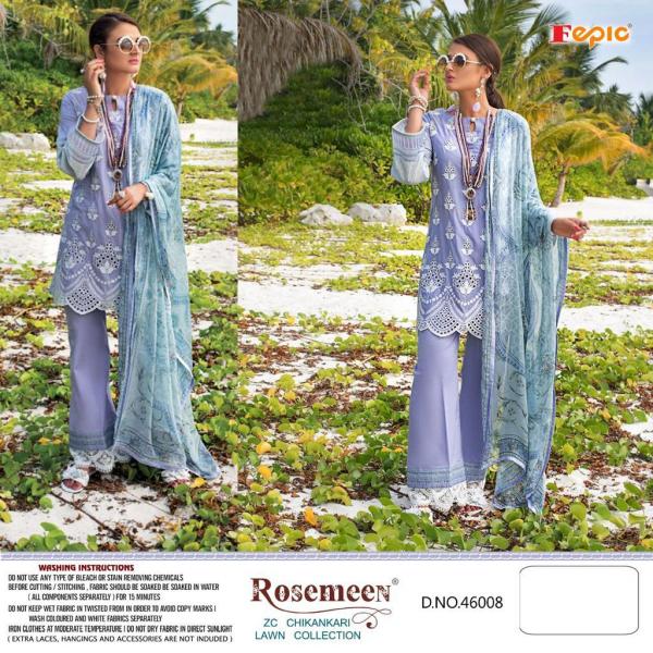 Fepic Rosemeen ZC Chikankaari Lawn Collection 46008-46011 Series  