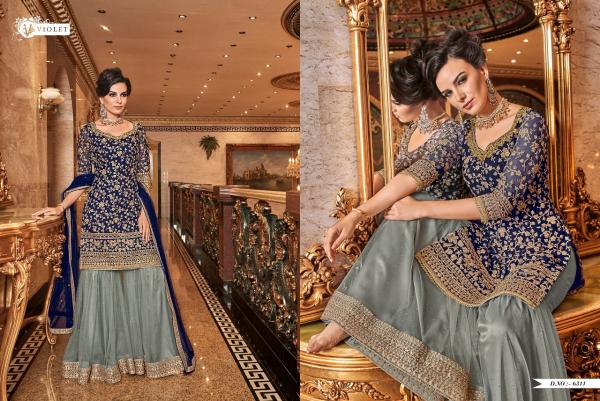 Swagat Violet Snow White 6311 Colors Sharara Suits
