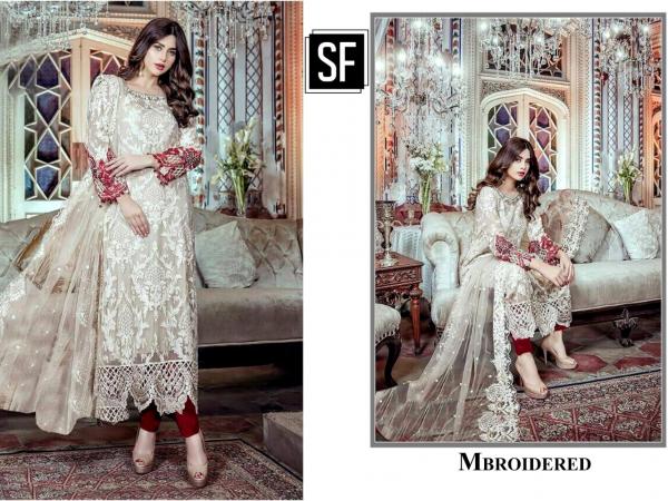 SF Mbroidered White Salwar Kameez 