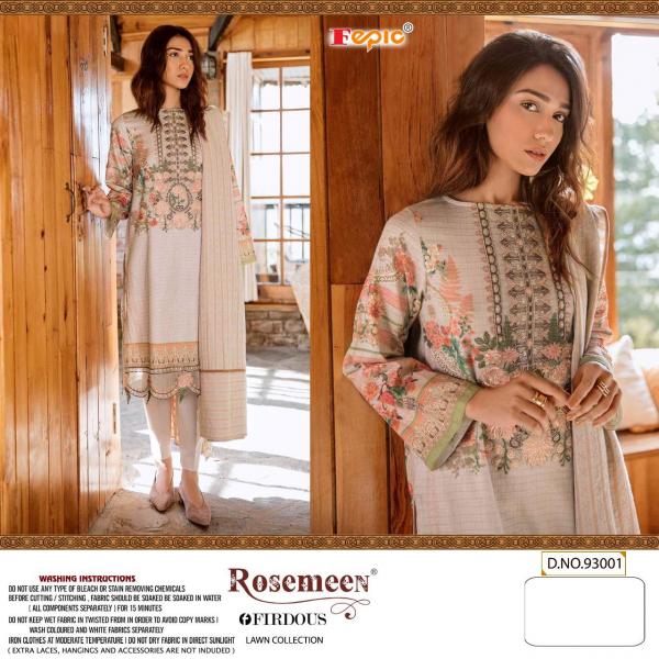 Fepic Rosemeen Firdous Lawn Collection 93001-93006 Series  