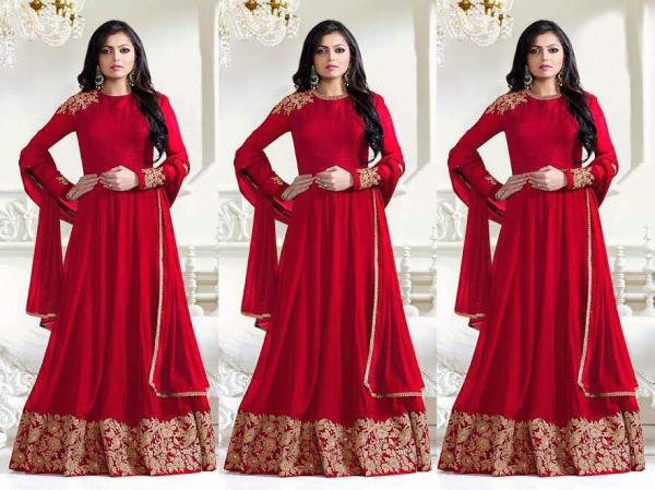 Kilruba 1201 Red Anarkali Dress 