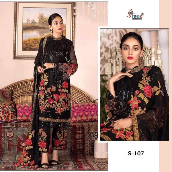 Shree Fabs S-107 Black Dress Material 