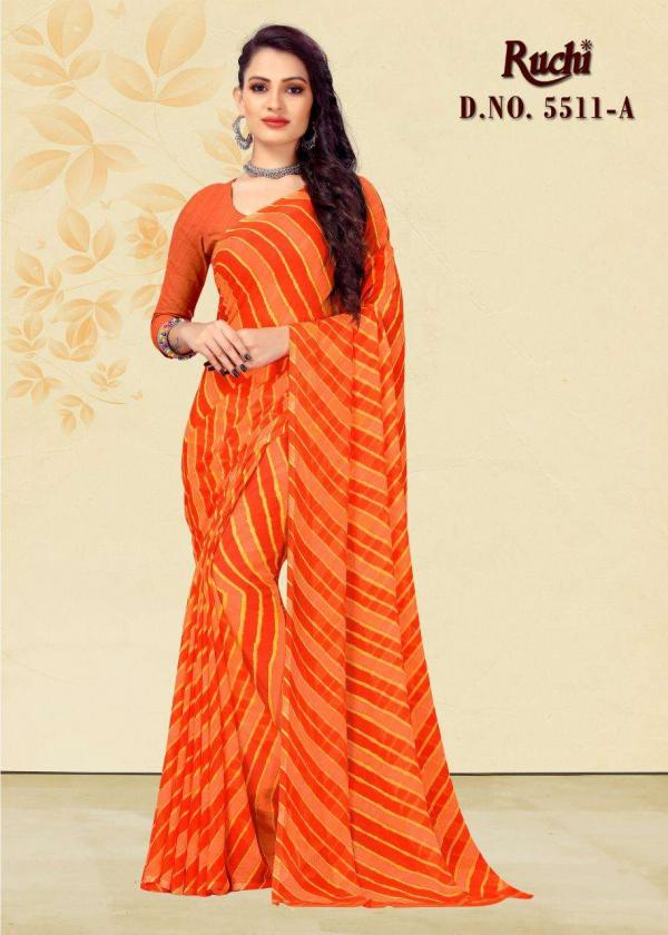 Ruchi Saree Kesariya Chiffon 5511 Colors  