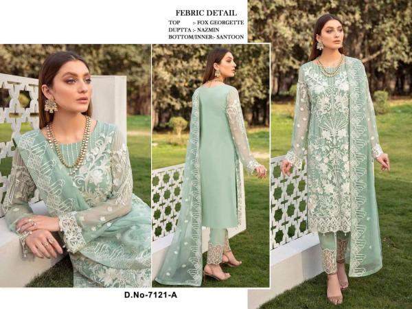 Pakistani Designer Suit 7121KF Colors