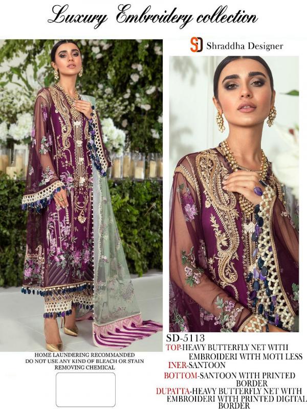 Shraddha Designer 5113 Pakistani Style Suit 