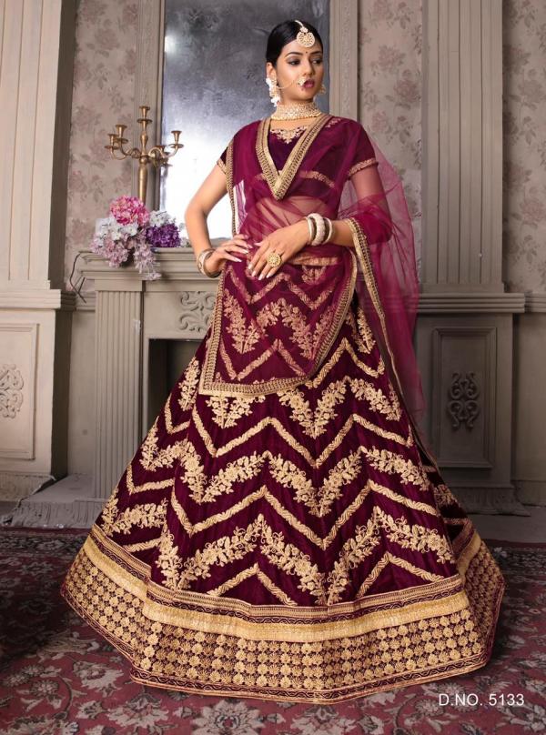 Bollywood Maroon Designer Lehenga 5133 Design  