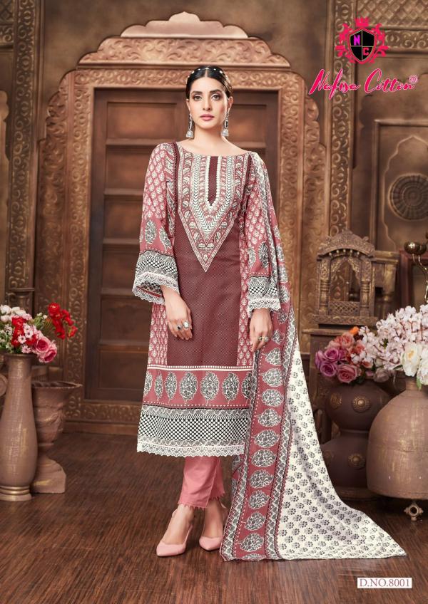 NAFISHA COTTON SAFINA KARACHI SUITS VOL-08 8001 TO 8006 