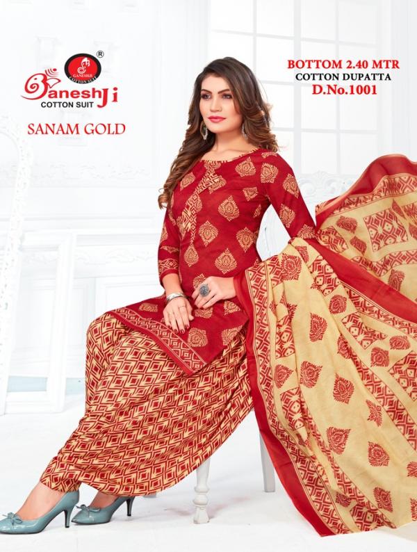 Ganeshji Cotton Suits Sanam Gold 1001-1010 Series 