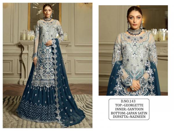 Pakistani Designer Suit KF-143 Colors  