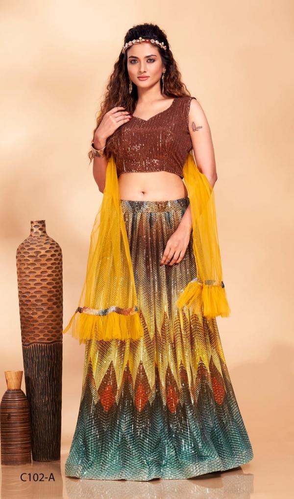 Aamoha Trendz Ready Made Designer Crop Top C-102 Colors 
