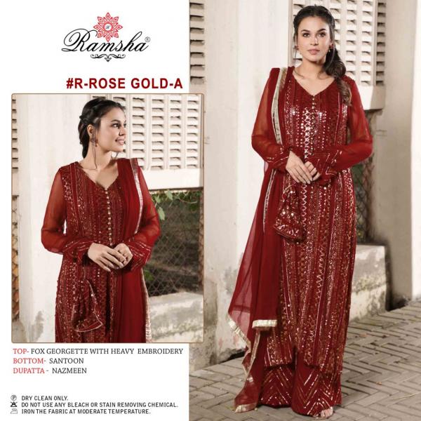 Ramsha Suit R-Rose Gold Colors  