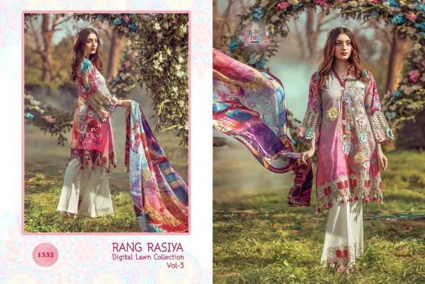 Shree Fabs Rang Rasiya Digital Lawn Collection Vol-3 1332-1338 Series 