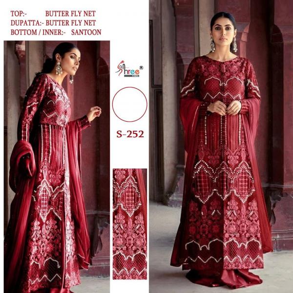 Shree Fabs S-252 Red Designer Salwar Suits 
