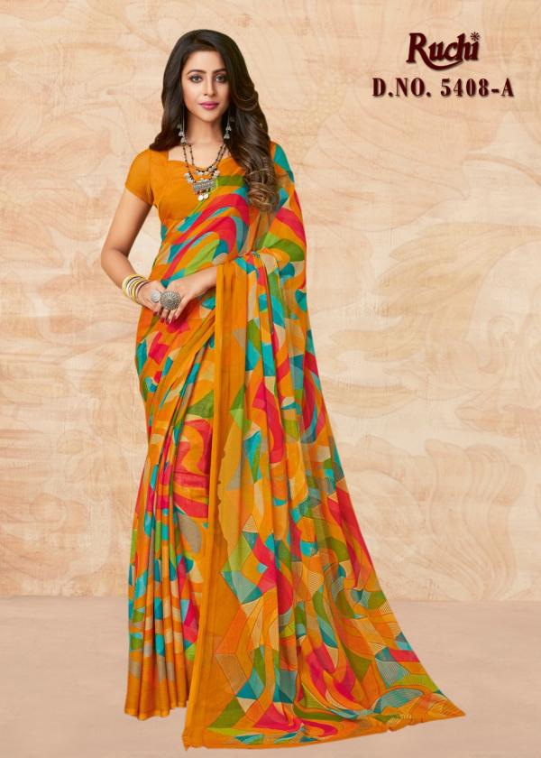 Ruchi Saree Kesariya Chiffon 5408 Colors  