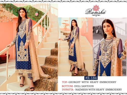 Ramsha 184 Blue Pakistani Suit 