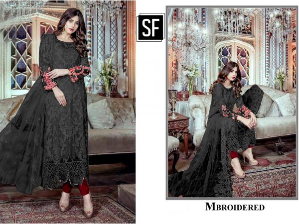 SF Mbroidered Black Salwar Suits  