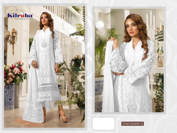 Kilruba 42004 G White Dress Material 