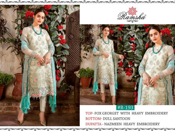 Ramsha 193 White Designer Salwar Suit 