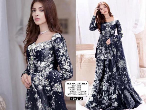 Pakistani Designer Suit 1047KF Colors 
