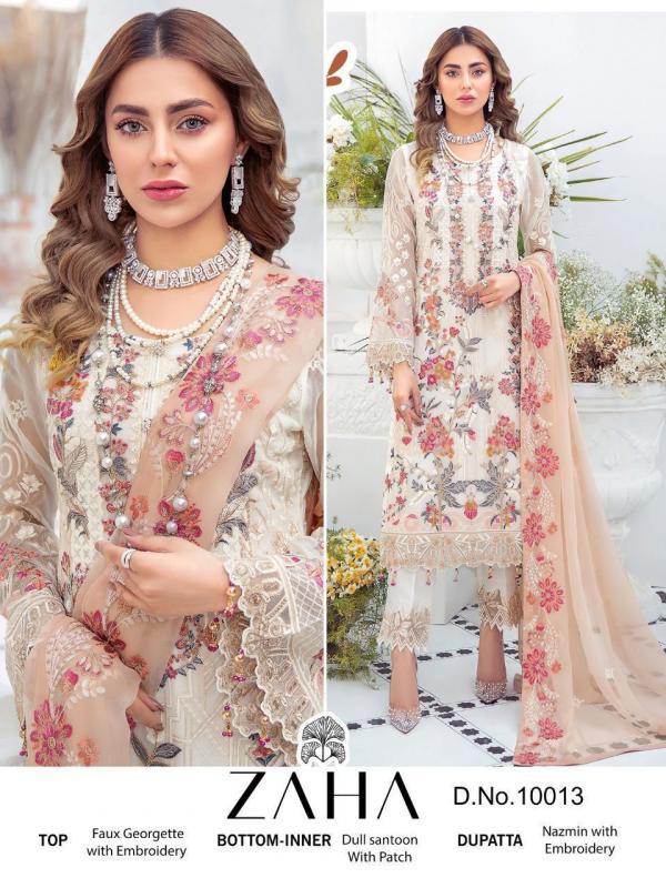 Zaha Pakistani Suit 10013 Design 