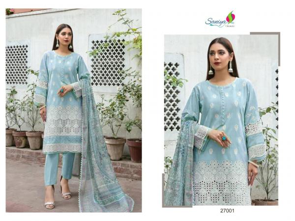 SANIYA TRENDZ MARIA B CHIKANKARI VOL-27 27001 TO 27003 