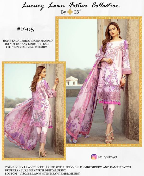 CS Luxury Lawn Festive Collection Vol2 F-05 To F-09 Suits 