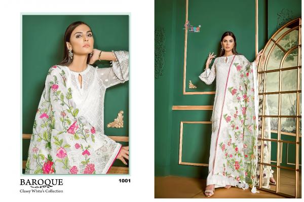Shree Fabs Baroque Classy Whites Collection 1001-1004 Series 