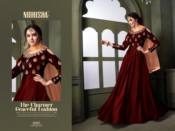 Nidhisha 6001 Colors Designer Silk Satin Gown
