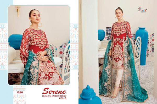 Shree Fabs Serene Premium Embroiderd Vol-5 1390-1394 Series 