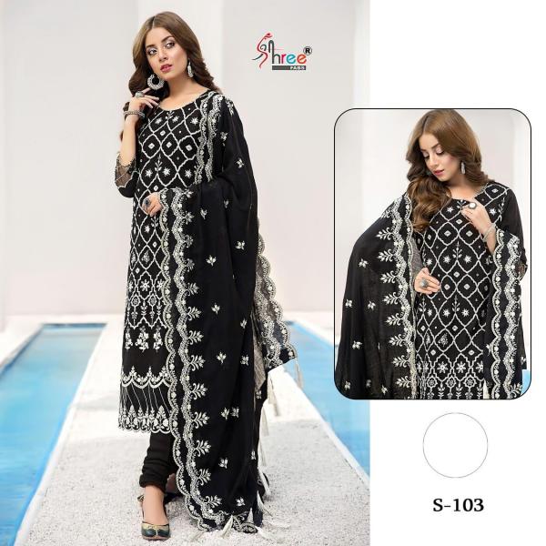 Shree Fabs S-103 Black Dress Material 