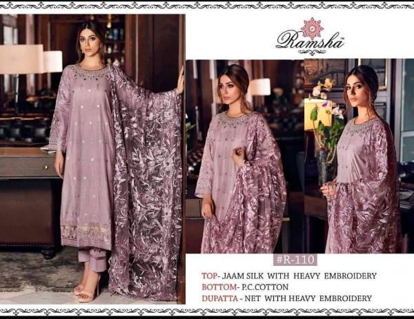 Ramsha R-110 Pink Straight Salwar Suit 