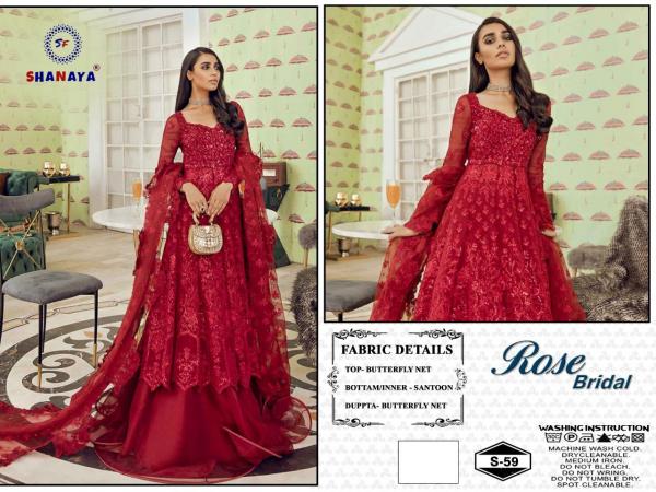 Shanaya Fashion Rose Bridal S-59 Red Designer Dress 