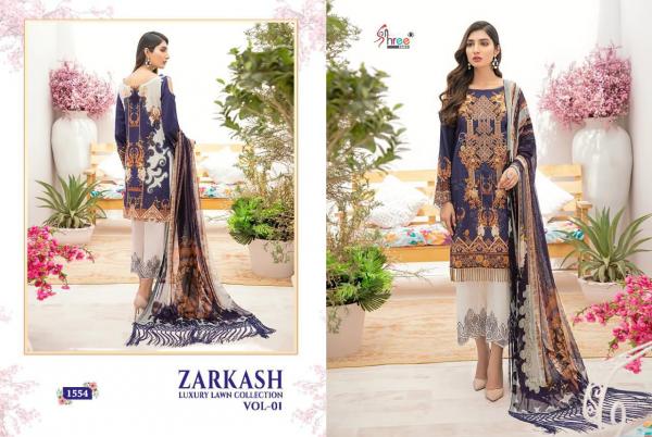 Shree Fabs Zarkash Luxury Lawn Collection Vol-1 1554-1561 Series 