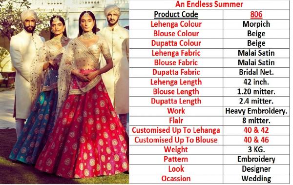Bridal Lehenga Party Wear Collection 806 809 Series