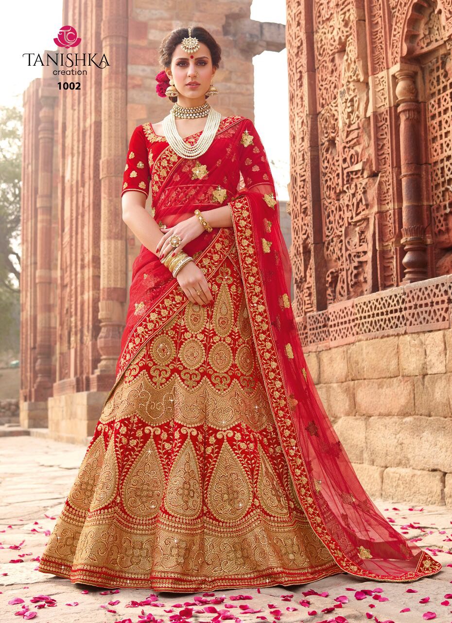 Red Wedding Wear Designer Lehenga at Rs 1200 in Gandhinagar | ID:  27151856230