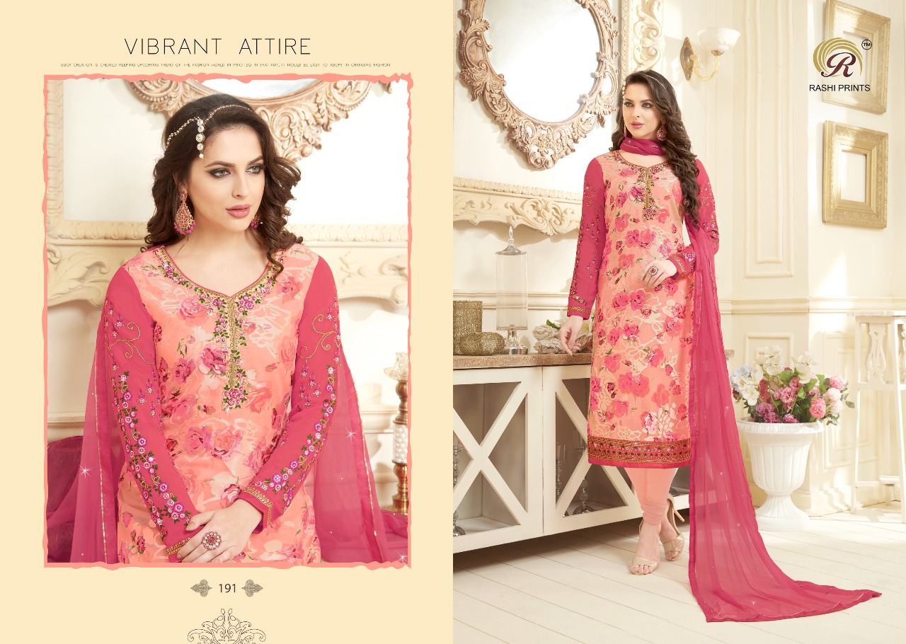 Flowery Brasso Collection Suits By RASHI PRINTS 191 TO 195 New Designs ...