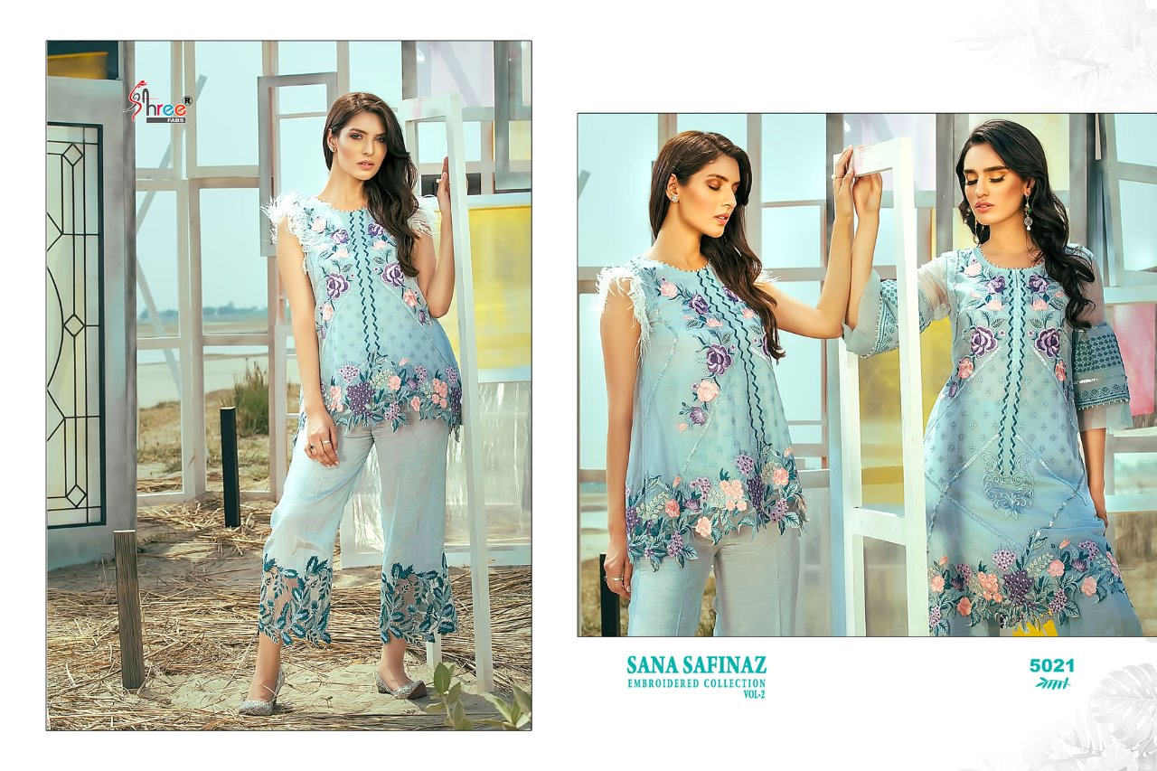 Shree Fabs Sana Safinaz Embroidered Collection 5021