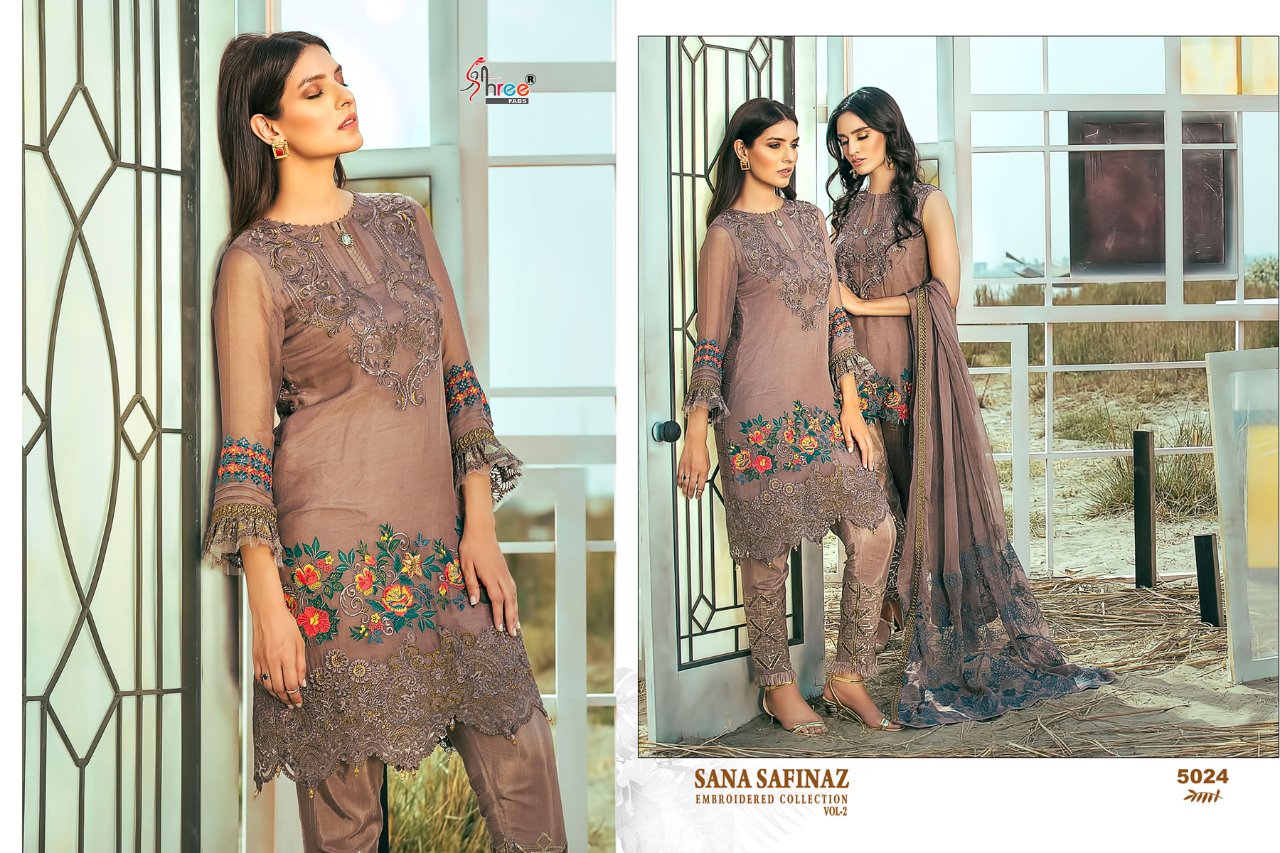 Shree Fabs Sana Safinaz Embroidered Collection 5024
