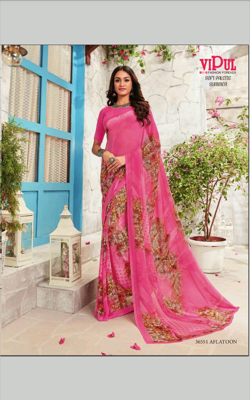 VIPUL FASHION PRESENTS JALSA VOL-5 ADORABLE PRINTED SAREE WITH BORDER  WHOLESALER AND EXPORTER IN SURAT